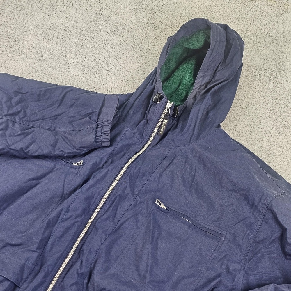 Woolrich Jacket Mens 2XL Blue Hooded Fleece‎ Lined Parka Outdoor Winter 15409